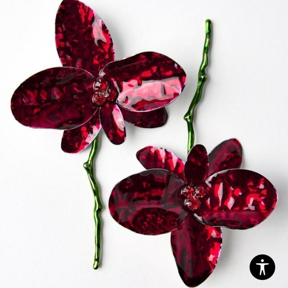 New! ZARA Red Flower statement earrings (1010) | NWOT - Picture 6 of 13